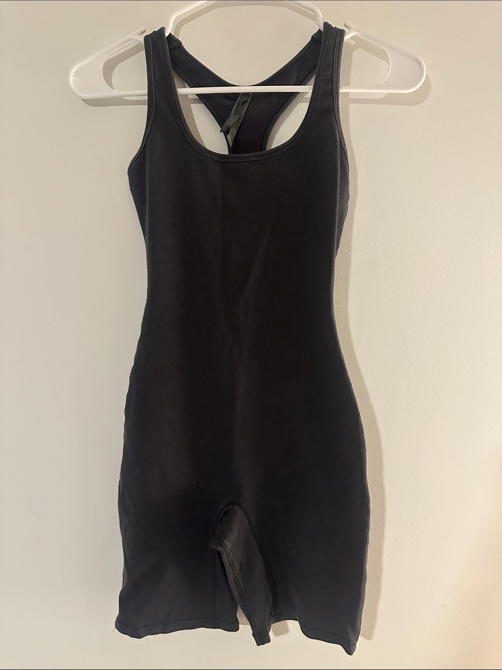 SKIMS Black Sleeveless Fitted Romper